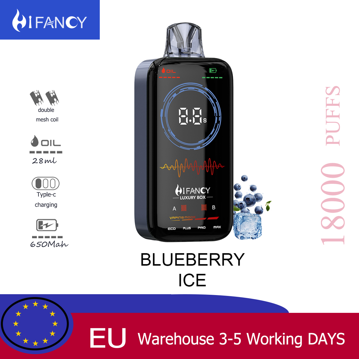 HiFancy Luxury Box 18000 Disposable vape Blueberry ice – HIFANCY